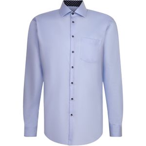 Seidensticker - Overhemd - Blauw - 100% Katoen - Normale Fit