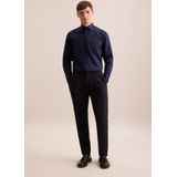 Seidensticker regular fit overhemd, popeline, blauw