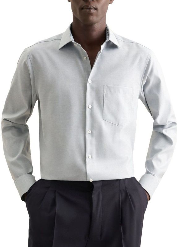 Seidensticker Overhemd groen, Gestructureerd