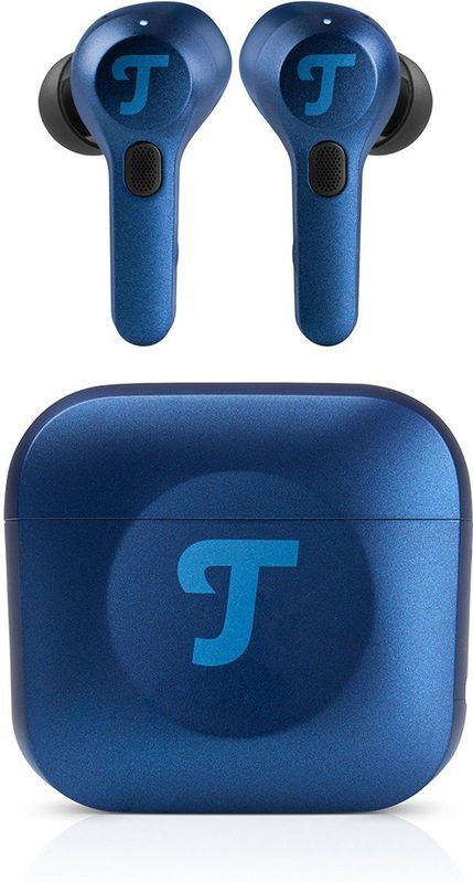 Teufel - Airy TWS Pro - Draadloze Koptelefoon - Blauw - ANC, Bluetooth 5.2, 32 uur speeltijd