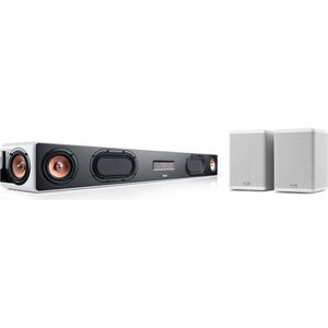 Teufel CINEBAR ULTIMA Surround 4.0-Set - Soundbar met 6 high performance drivers - Rearspeakers - Line in & optische digitale ingang - wit