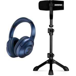 REAL BLUE + Shure MV7 + Tripod, Steel blue