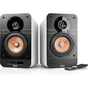 Teufel - ULTIMA 25 ACTIVE - Bluetooth Boekenplankspeakers - Pure White - Geïntegreerde AV-Receiver, Dolby Audio, DAB+/FM-radio, HDMI ARC CEC