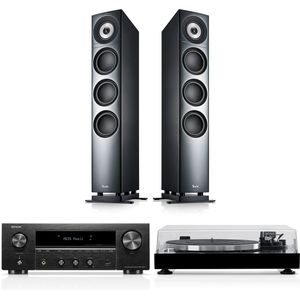 DEFINION 3 + DENON DRA-900H + DUAL DT 500, Antraciet/Schwarz