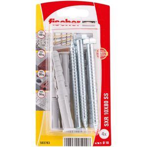 Fischer Constructieplug Nylon Sxr 10x80mm Met Zeskantkopschroef 4st.