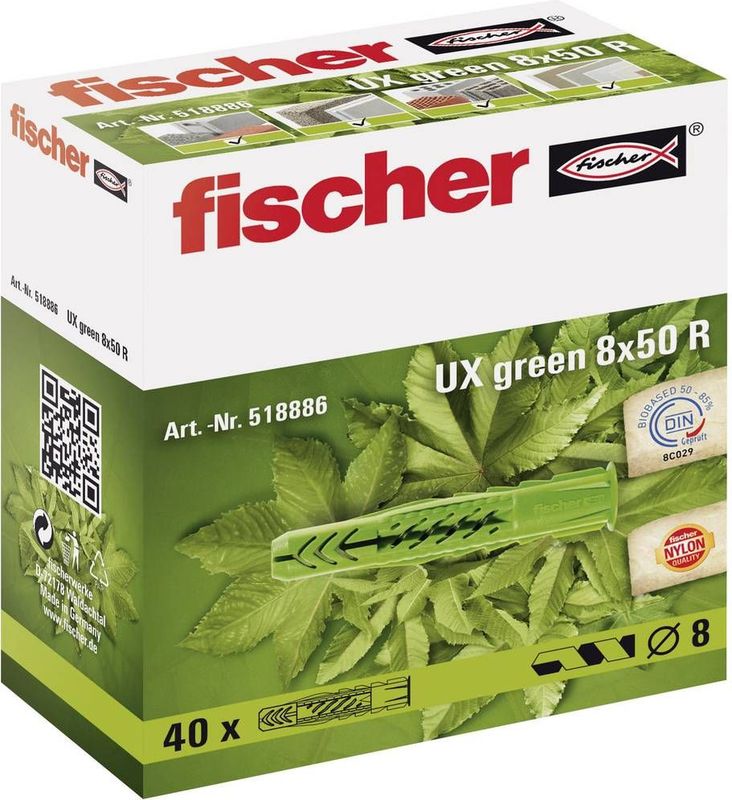 Fischer Universaldübel UX 6x35 R green (40 Stück)