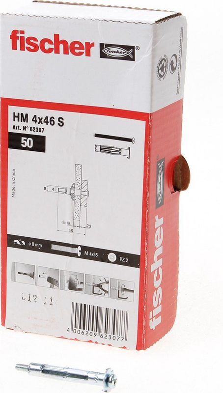 Fischer - HM 4 x 45 S - Metalen Pluggen - 50 Stuks