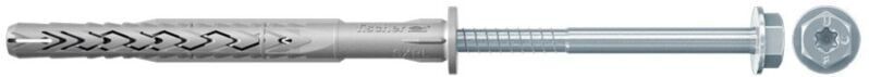 fischer Pluggen met lange schacht SXRL 14 x 140 FUS, pluggen met zeskantschroef en gevormde U-schijf, nylon pluggen voor bevestiging van metalen constructies, 50 stuks
