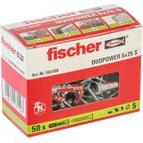 Fischer - Duopower Plug 5x25 - 50 Stuks - Universele Bevestiging