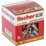 Fischer DuoPower Pluggen 8x40 met Schroef - Universele Pluggen - met Schroeven 5,0x50 Mm