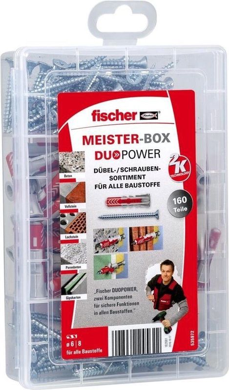 Fischer MeisterBox Schroeven en Pluggen set - 160-Delig