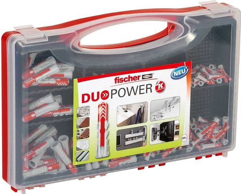 fischer - Red-Box DuoPower Pluggen - Set 280 Stuks - Geschikt Voor Diverse Bouwmaterialen