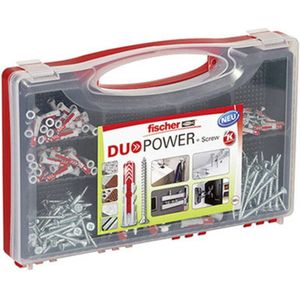 fischer Red-Box DuoPower + S 2K 536091 Dübel- und Schrauben-Sortiment, 280 St.