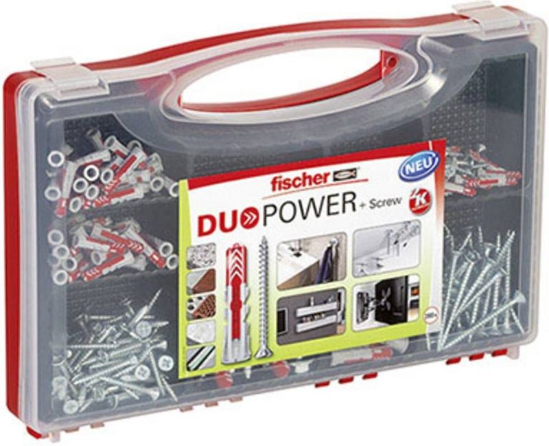 fischer Red-Box DuoPower universele pluggen met schroef - in handige box - 140 stuks
