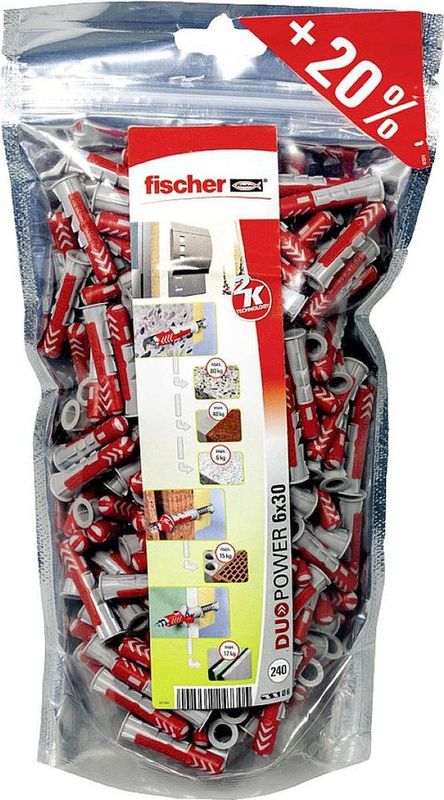 Fischer DUOPOWER 6 BigPack Plug 30 mm 6 mm 536382 240 stuk(s)