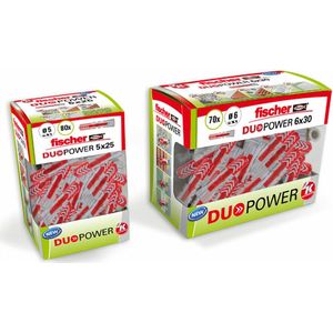 fischer - Wandpluggen 5 x 25 DuoPower voor beton, doos 80 stuks