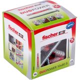 fischer DUOPOWER 10 x 80 S, universele en professionele kunststof pluggen in kartonnen doos voor bevestigingen in beton, baksteen, steen, gipsplaat, sterke 2 componenten plug met schroef, 20 stuks