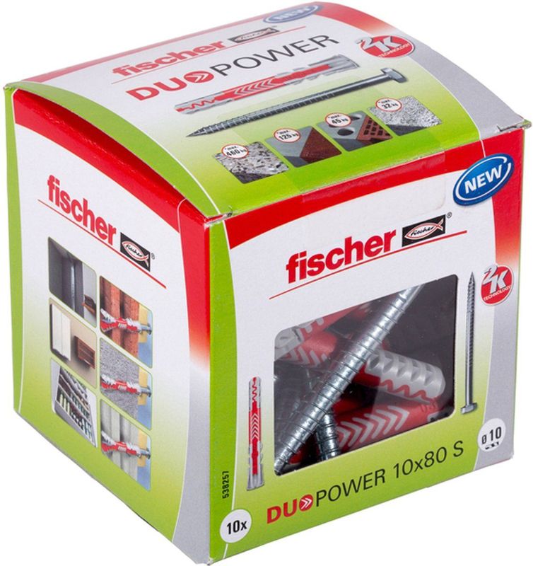 Fischer DUOPOWER 10 x 80 S - Kunststof Pluggen - 20 Stuks
