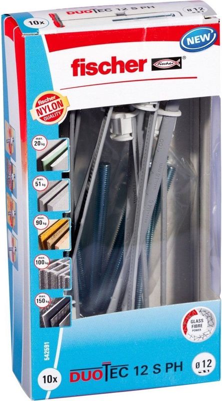 Fischer DUOTEC 12 S PH M LD Hollewandplug 542591 10 Stuk(s)