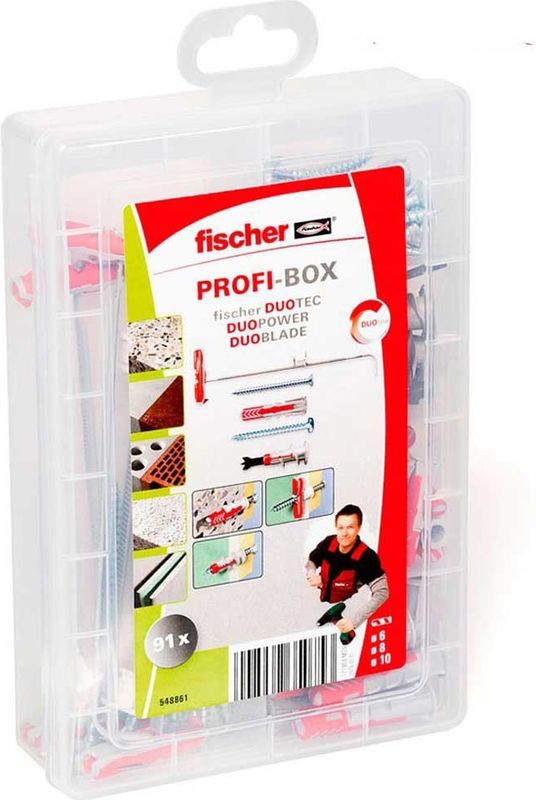 fischer Profi-Box - DouTec DuoPower DuoBlade 2K 548861 Dübel- und Schrauben-Sortiment, 59 St.