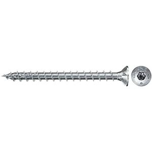 fischer PowerFast II CTF 500 stuks spaanplaatschroeven met volledige schroefdraad, verzonken schroeven met binnenster, houtbewerkingsschroeven, vermindert de schroefweerstand en