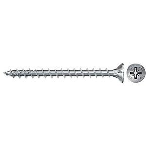 fischer PowerFast II CZF 6,0 x 30, spaanplaatschroef (200 stuks) met volledige schroefdraad, verzonken kopschroef met kruiskop, schroef voor houtbewerking, vermindert inschroefweerstand en