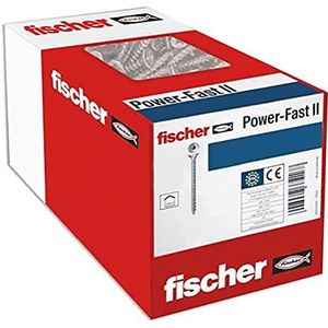 fischer PowerFast II CTF 4,0 x 25, spaanplaatschroef (1000 stuks) met volledige draad, verzonken schroef met binnenster, schroef voor houtbewerking, vermindert schroefweerstand en inschroeftijd
