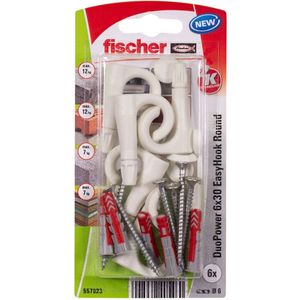 Fischer DuoPower 6x30 EasyHook Round K (6) Plugassortiment 557923 1 Set(s)