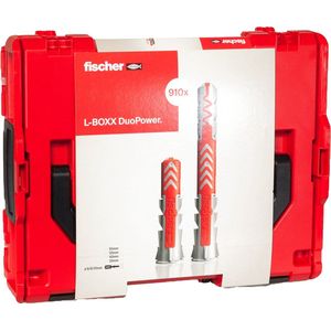 fischer DuoPower L-BOXX 102, pluggen assortiment met de universele plug DuoPower in hoogwaardige stapelbare kunststof box voor alle bouwmaterialen, voorgesorteerde set, 910 stuks