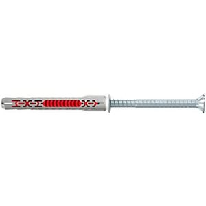 fischer DuoXpand 10 x 80 T R, hoogwaardige universele plug met verzonken schroef die niet roest constructie plug voor een sterke grip in poreuze materialen en bevestigingen dicht bij de rand, 50 stuks