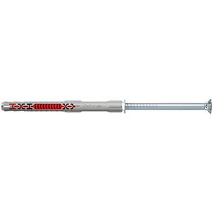 fischer DuoXpand 10 x 140 T R, hoogwaardige universele plug met verzonken schroef die niet roest constructie plug voor sterke grip in poreuze materialen en bevestigingen dicht bij de rand, 50 stuks