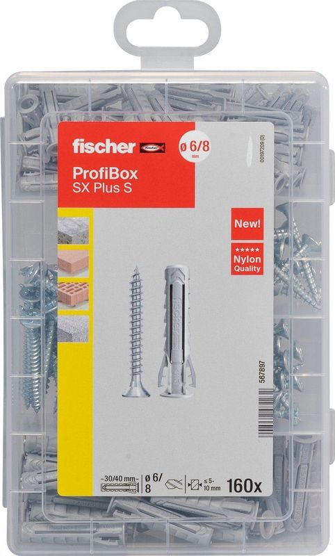 Fischer - Profi-Box SX Plus - Pluggen en Schroeven Set - 145-delig - Voor Beton