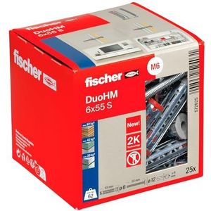 Fischer Hollewandplug DuoHM 6x55 S PH TX 25 Stuk