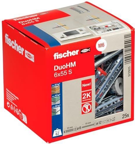 Fischer Hollewandplug DuoHM 6x55 S PH TX 25 Stuk
