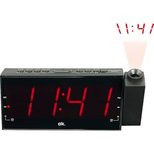 OK - OCR 161-Pr - Wekkerradio - Zwart - Dimbare Display - Projectiefunctie