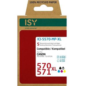 ISY - Multipack 5 Canon 570xl + 571xl - Cartridges - Gerecyclede Inkt