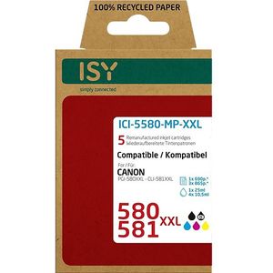 ISY - Multipack 5 - Canon 580 XXL + 581 XXL - Inktcartridges - Hoogwaardige Kwaliteit