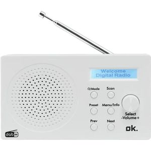 Ok Draagbare Radio Bluetooth Dab+ Wit (ord 101 Bt-wt-1)