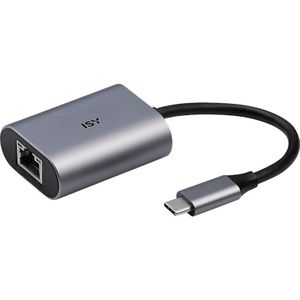 ISY - Iad-1010-C - Usb-C naar LAN-adapter - Zwart - Kunststof