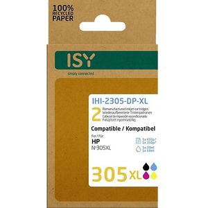 ISY - Multipack 2 HP 305xl - Cartridge Zwart en Kleur - Gerecycled