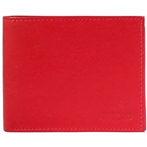 Excellanc heren portemonnee van echt leer rood formaat 12 x 10 cm
