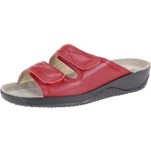 Rohde Dames Slippers Met Klittenband Sluiting - Rood