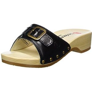 Berkemann - HAMBURG - Slippers - Zwart - Houten Zool - Dames