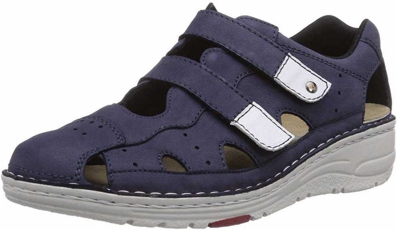 BERKEMANN Berkemann Larena, blau, Nubuk, Klettverschluss, Weite H 3100-353 Slipper