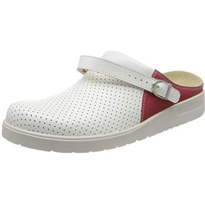 Berkemann Unisex Tec-Pro Brage schoen voor de gezondheidszorg, wit, rood, 46.5 EU