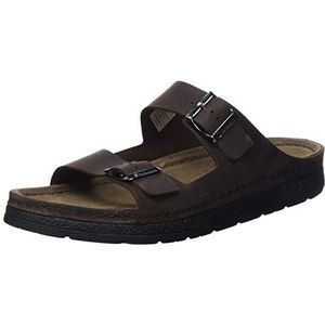 Berkemann heren adam slippers, donkerbruin zwart, 40.50 EU