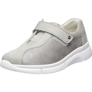 Berkemann - Elin - Sneakers - Moddergrijs - Leer - Klittenbandsluiting