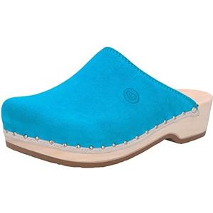 Berkemann Toeffler uniseks schoenen van natuurlijk hout, Aquamarijn