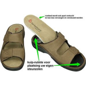 Berkemann -Heren - taupe - pantoffels & slippers - maat 44