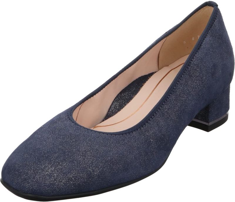 ARA - Orly - Damespomp - Blauw - Leer - Blokhak